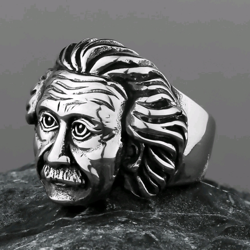 Stainless steel Albert Einstein ring size 7 To 13 Available